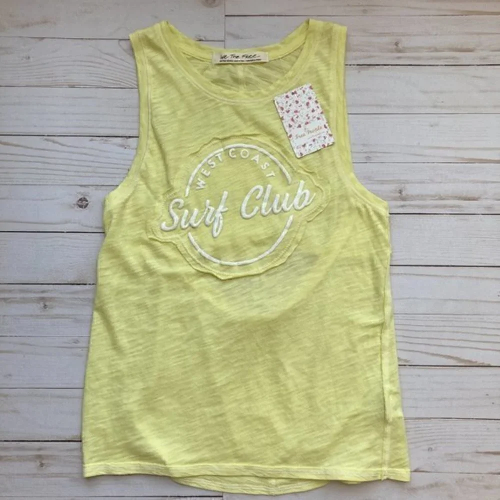 Free People Martine Electric Lemon Tank Sz XS NWT